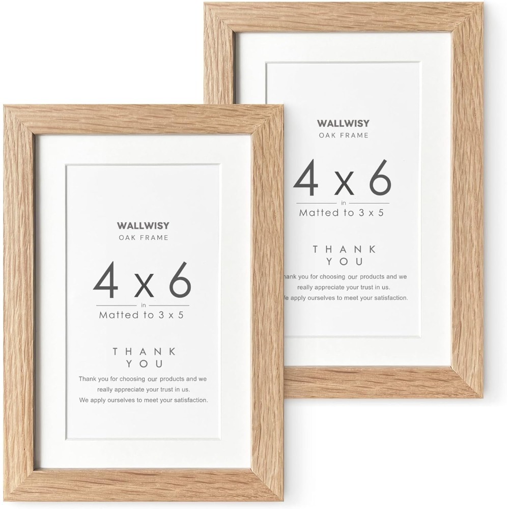 Engraved Wood Frame - 4x6 Fotolijst, Massief Eikenhout 4x6 Fotolijsten