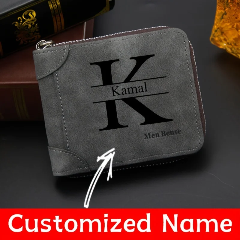 Personalized Name Box - Aangepaste naam Herenportemonnee Mode Frosted Heren