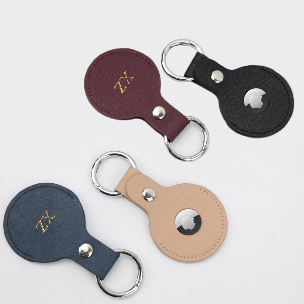 Monogram Keychain Leather - Aangepaste gouden beginletters voor Air Tags