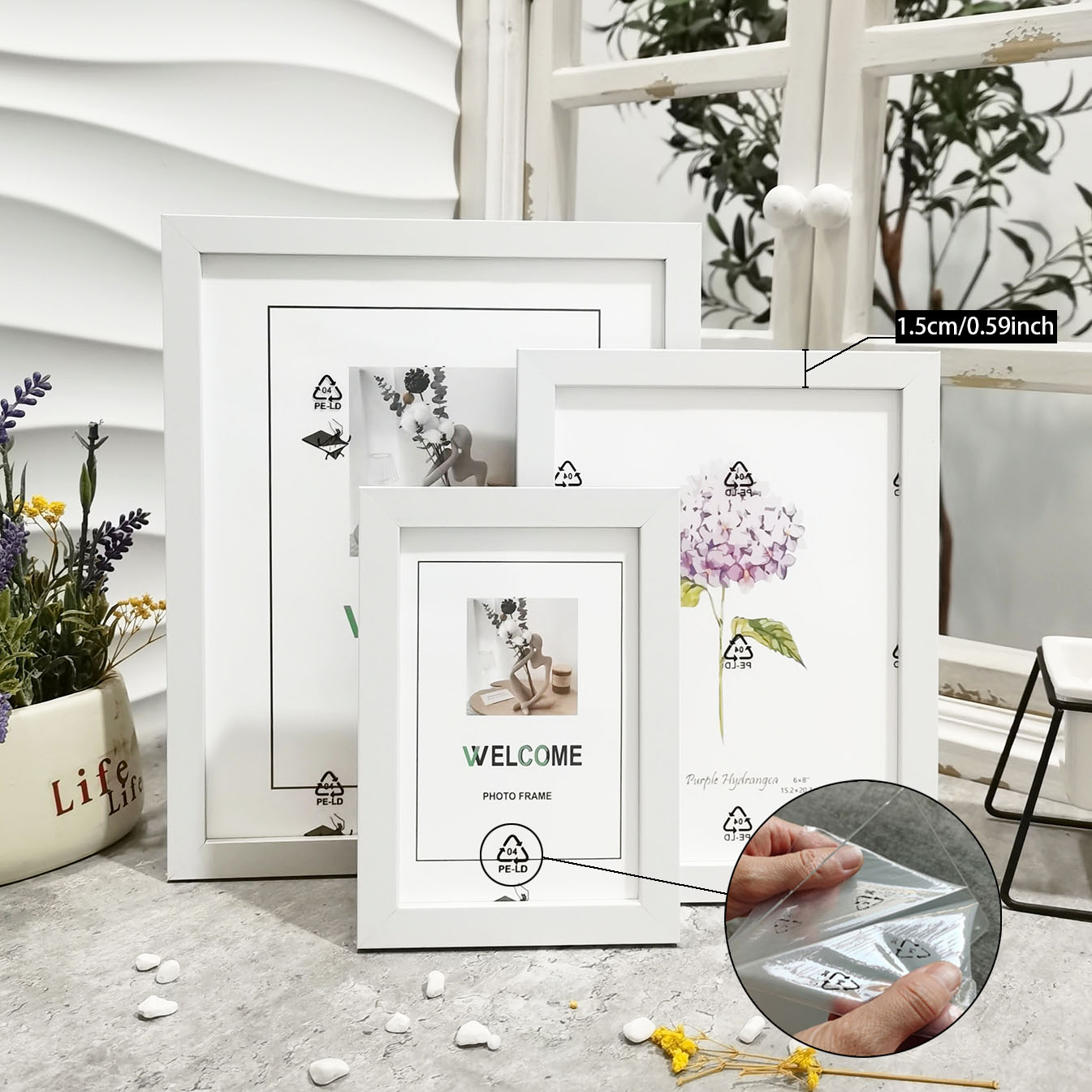 4-delige houten fotolijsten se - Engraved Wood Frame recensie en prijs