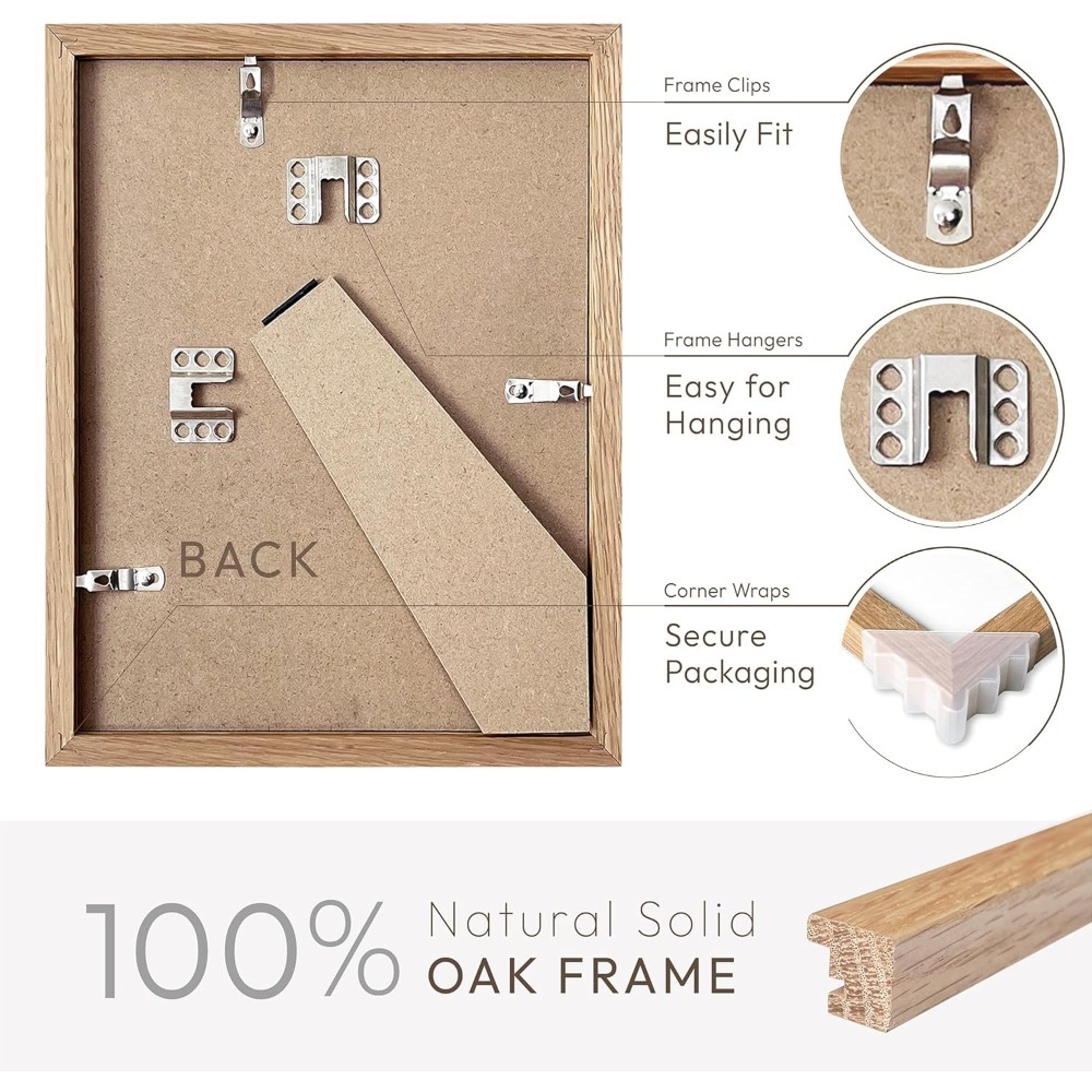 4x6 Fotolijst, Massief Eikenho - Engraved Wood Frame recensie en prijs